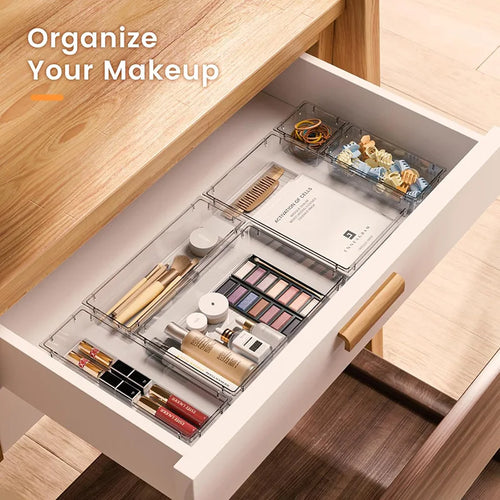 Transparente Schubladen-Organizer im Set – Aufbewahrung für Make-up, Schmuck und Büro