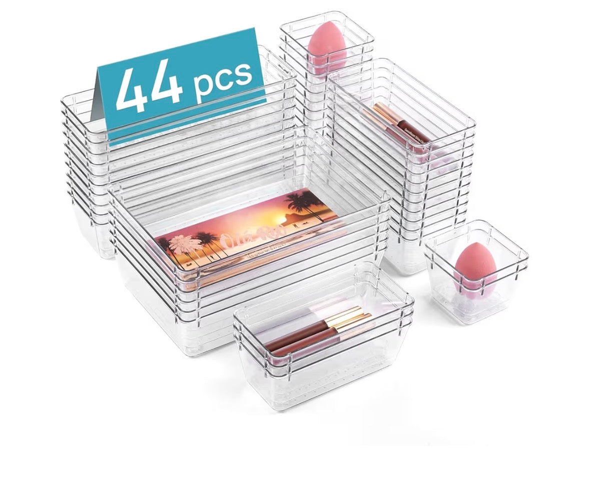 Transparente Schubladen-Organizer im Set – Aufbewahrung für Make-up, Schmuck und Büro